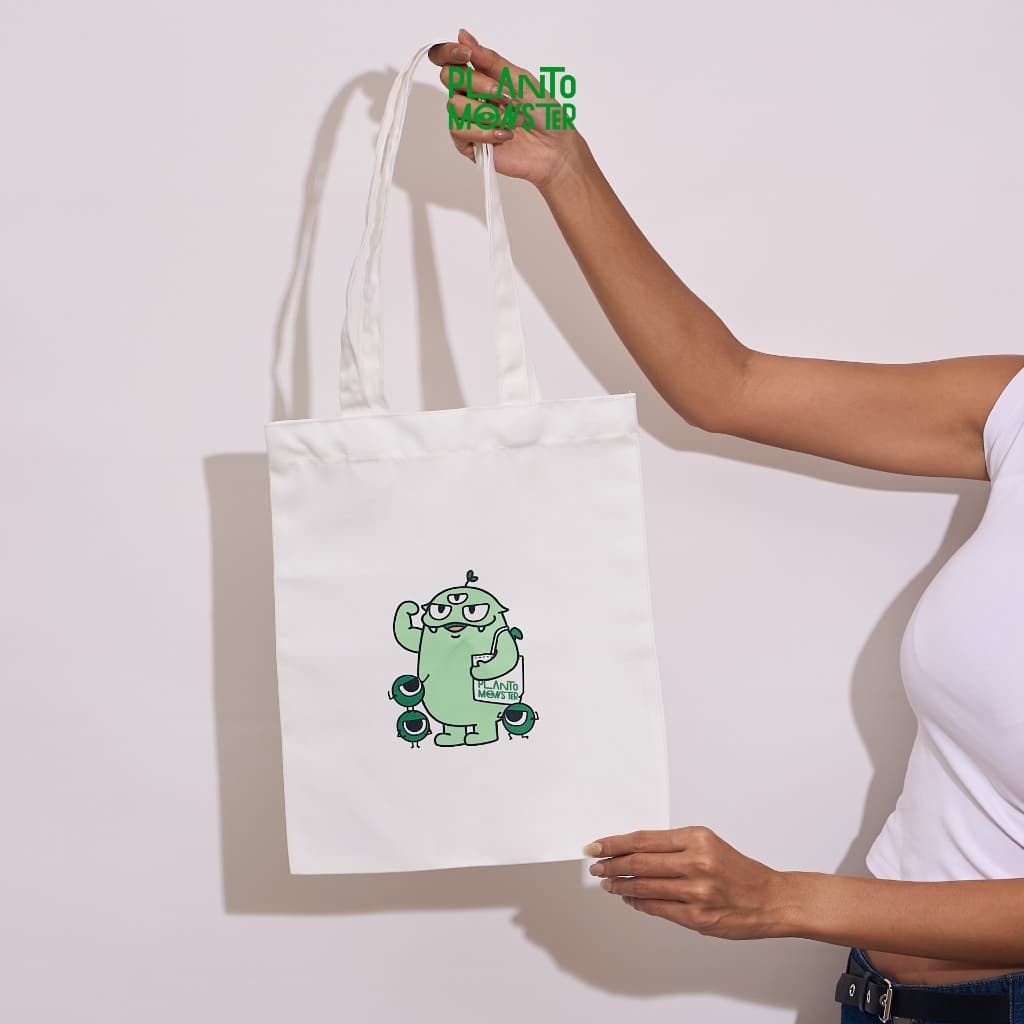 Planto Monster Tote Bag กระเป๋าผ้าสกรีนลาย ถุงผ้า รูปที่ 4