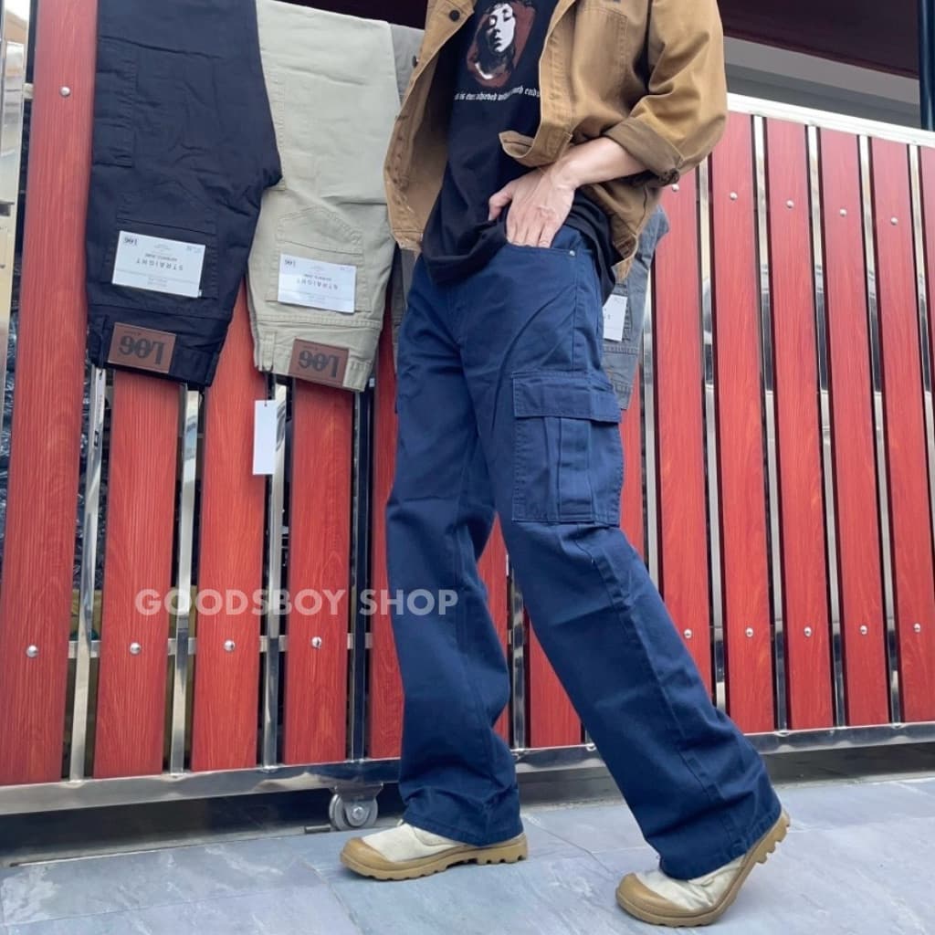 LOGกางเกงคาร์โก้กระบอกใหญ่ผ้าชิโน รูปที่ 2