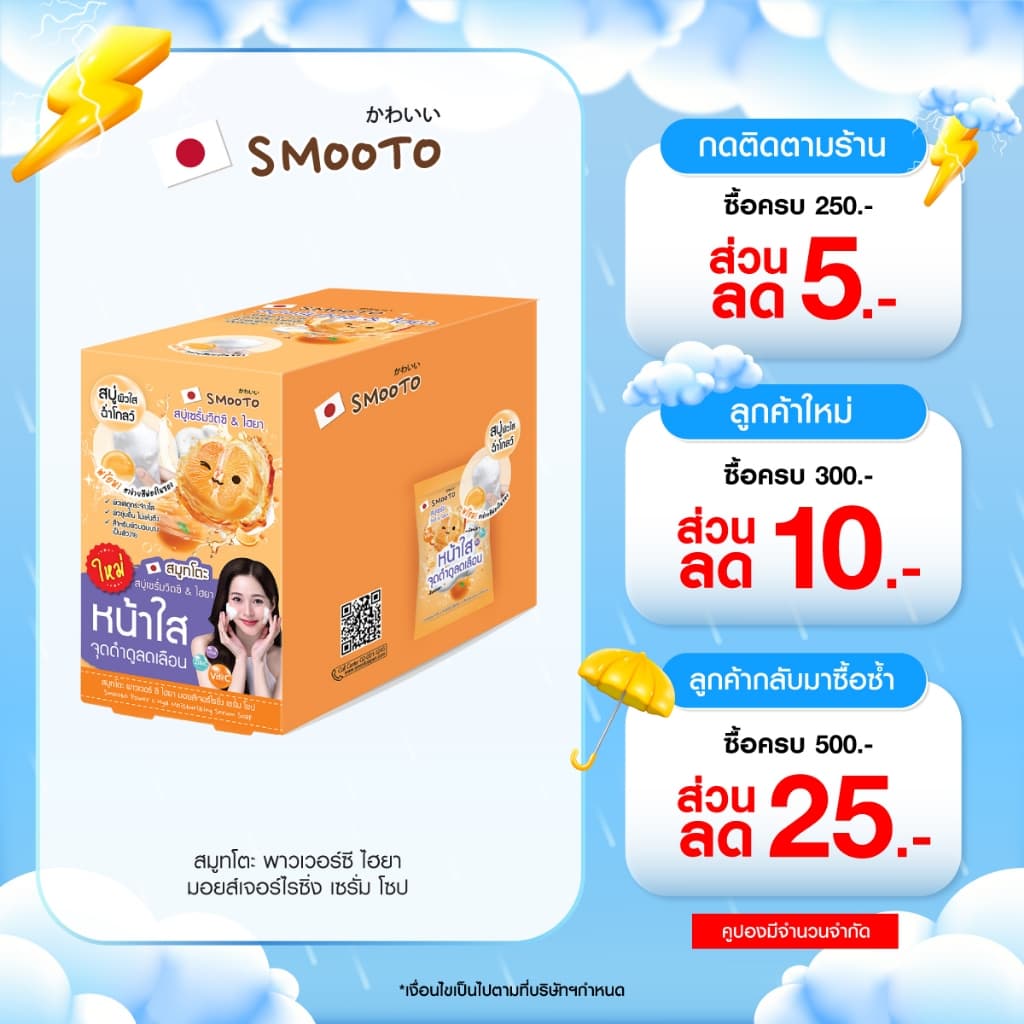 SMOOTO Official สมูทโตะ พาวเวอร์ ซี ไฮยา มอยส์เจอร์ไรซิ่ง เซรั่ม โซป SMT162 รูปที่ 1