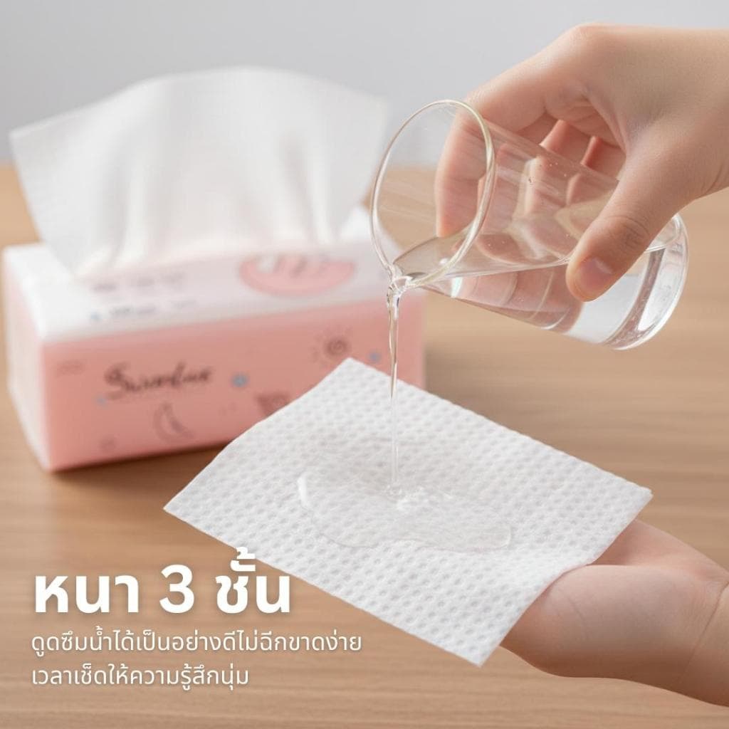 Swanlove ทิชชู่ ลายหมูเด้ง แบบยาวและแบบสั้น หนา 3 ชั้น เท่ากับ 1 หิ้ว 10 ห่อ Tissue เช็ดหน้า ทิชชู่ รูปที่ 4