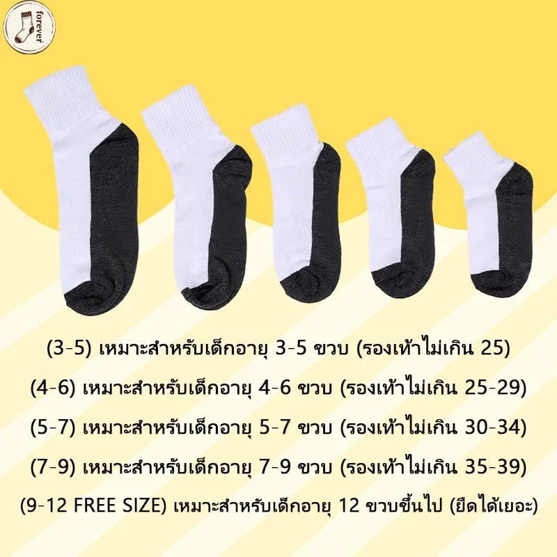 12คู่ ถุงเท้านักเรียนสีขาว ระบายอากาศ เนื้อเนียนนุ่มใส่สบายถุงเท้า ถุงเท้าเด็ก เนื้อผ้านุ่มละมุน รูปที่ 8