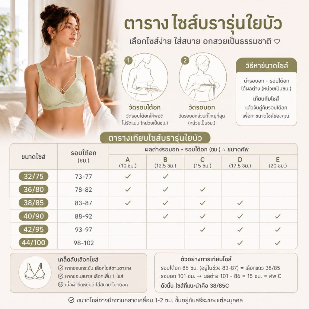 BUA-รุ่นไยบัว บราเจลลี่ไร้โครง กระชับผิว เบาสบาย บราเจลลี่ไร้โครง กระชับเก็บทรง สินค้าแม่เอ รูปที่ 8