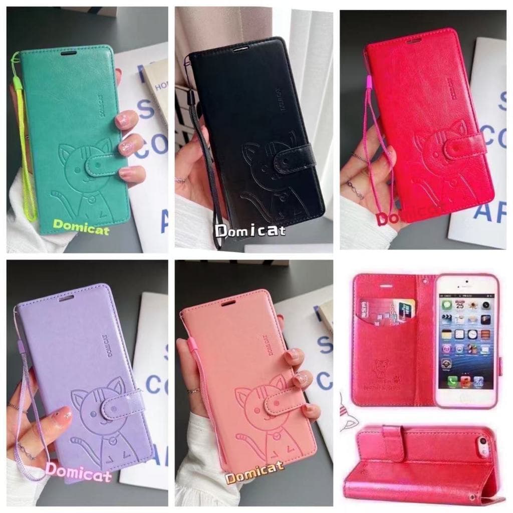 เคสฝาพับ ล็อค ตั้งได้ สำหรับ VIVO Y02 Y02A Y02T Y02S Y16 Y22 Y35 Y21 Y33S Y33T T1X Y15S Y01 ช่องใส่บัตร แถมสาย Domicat รูปที่ 1