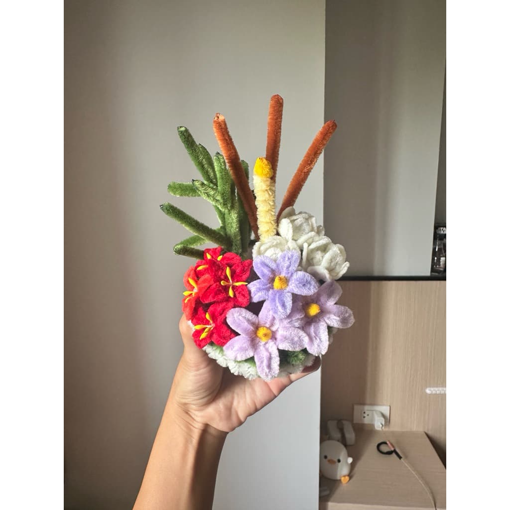 กรวยดอกไม้ไหว้ครู กรวยไหว้ครู ดอกไม้กำมะหยี่ ดอกไม้ไหว้ครู วันครู รูปที่ 2