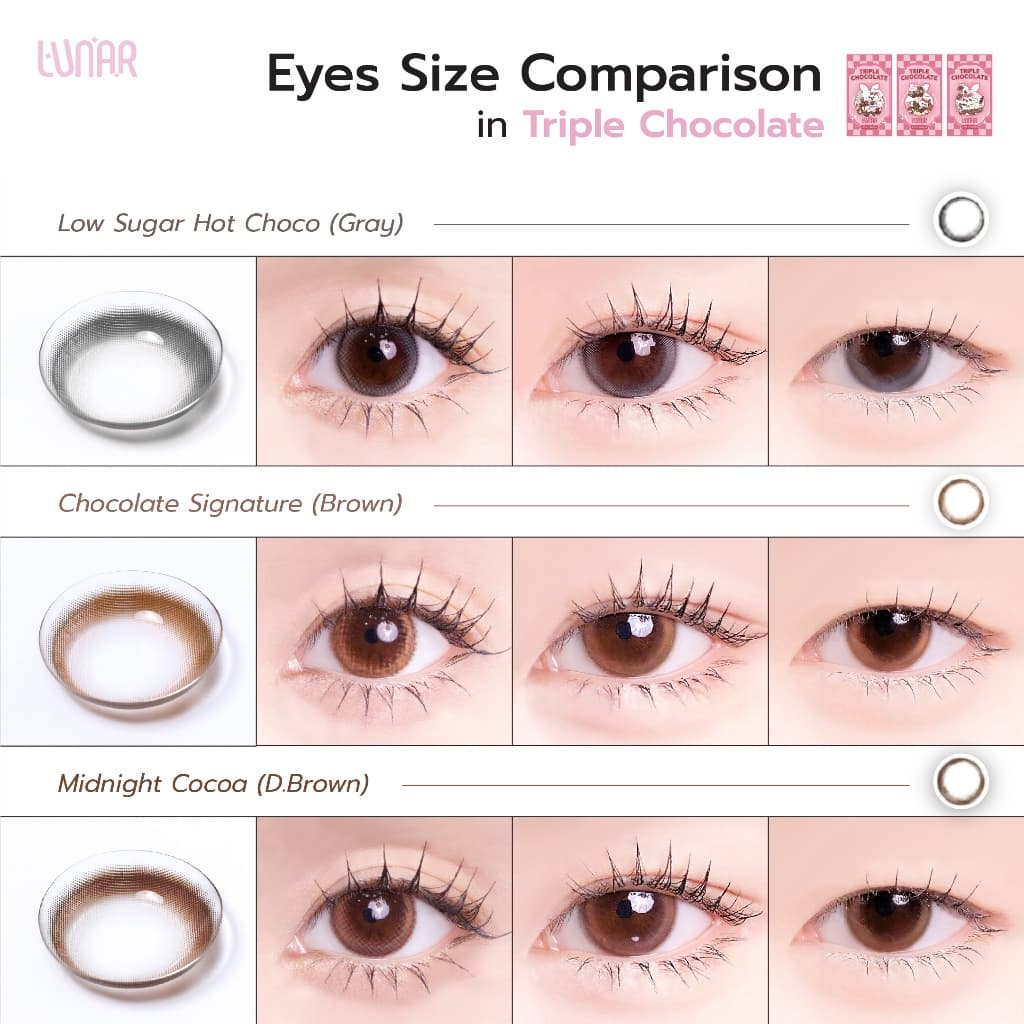 LUNAR - Triple Chocolate คอนแทคเลนส์สีนํ้าตาลราย1เดือน พร้อมแถมตลับและอุปกรณ์ รูปที่ 8