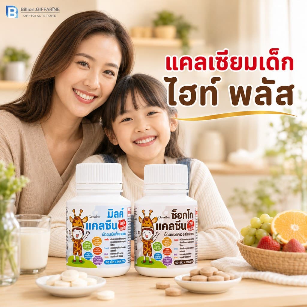 แคลเซียมเด็ก ไฮท์ พลัส กิฟฟารีน แคลซีน แคลเซียมสูง นมเม็ด แคลเซียม calcium giffarine รูปที่ 7