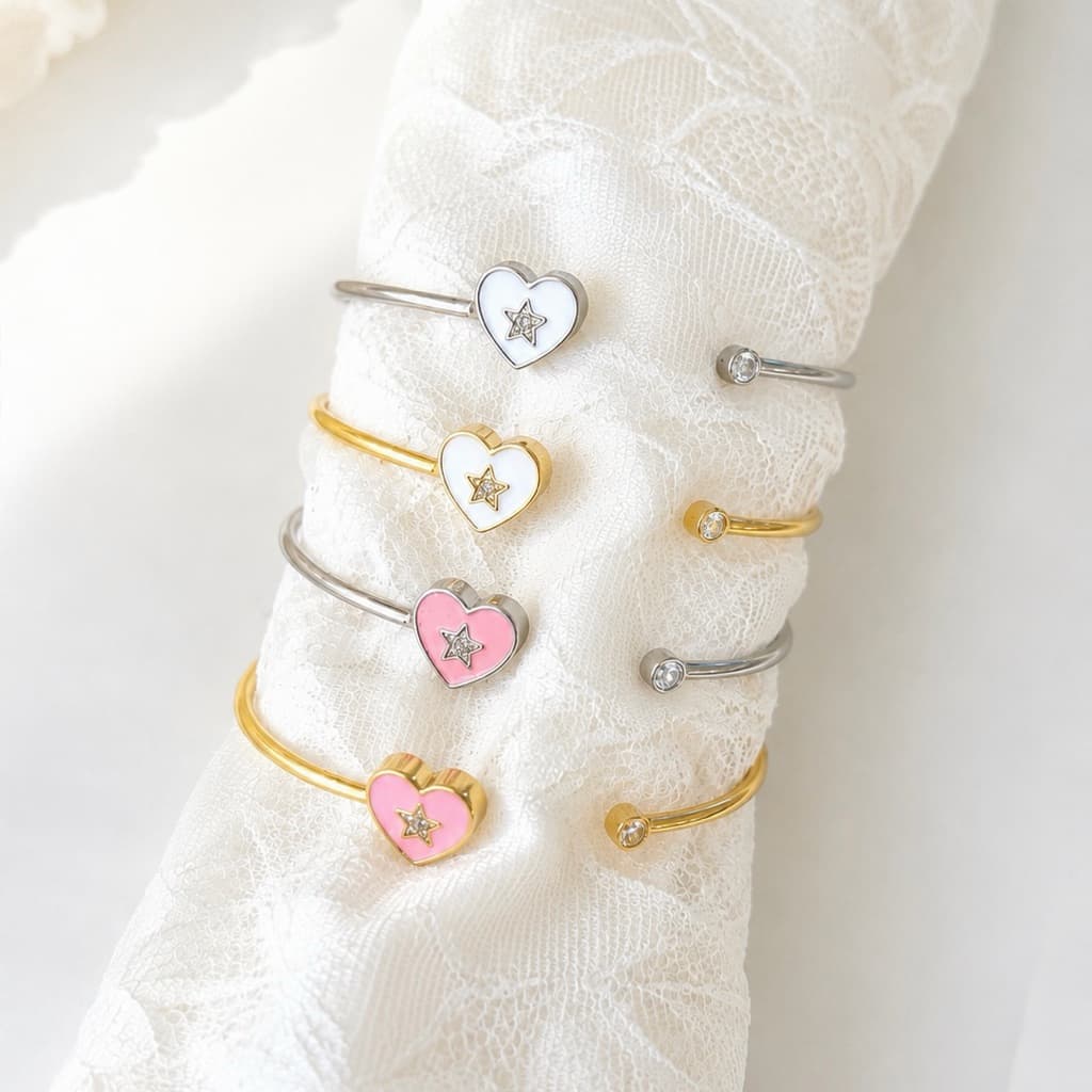 Socrush.bkk | DARLING STAR CUFF กำไลข้อมือ หัวใจ ดาว รูปที่ 1