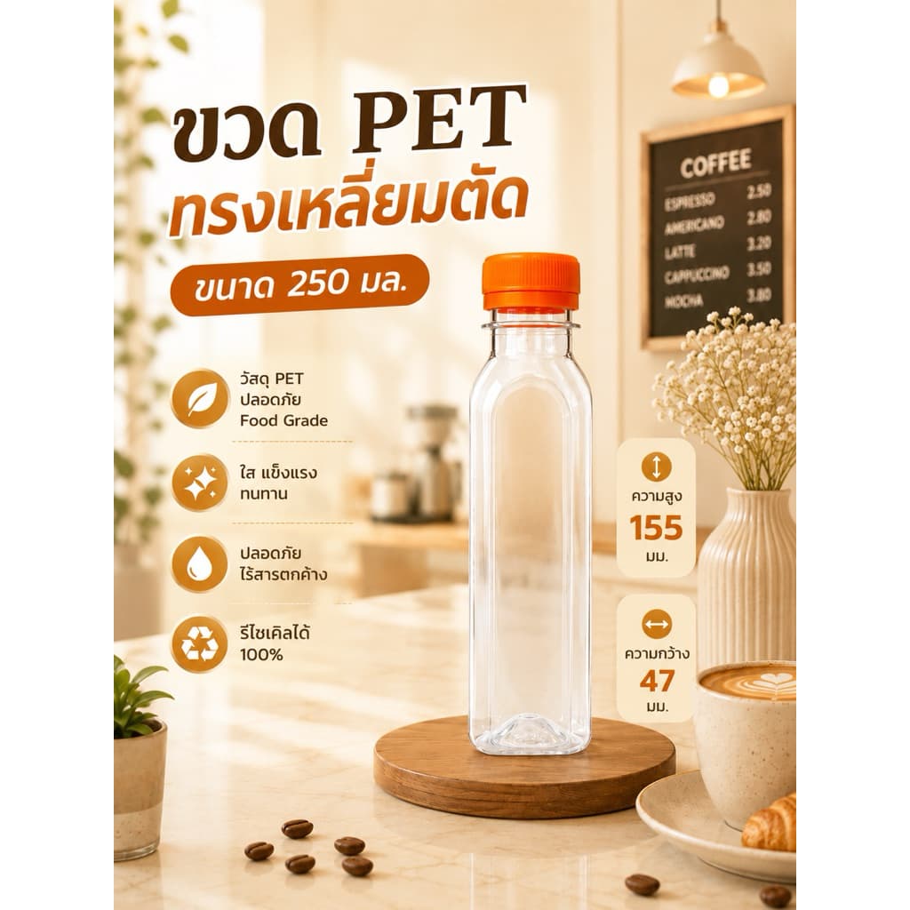 ขวดพลาสติก ทรงเหลี่ยมตัด รูปที่ 6