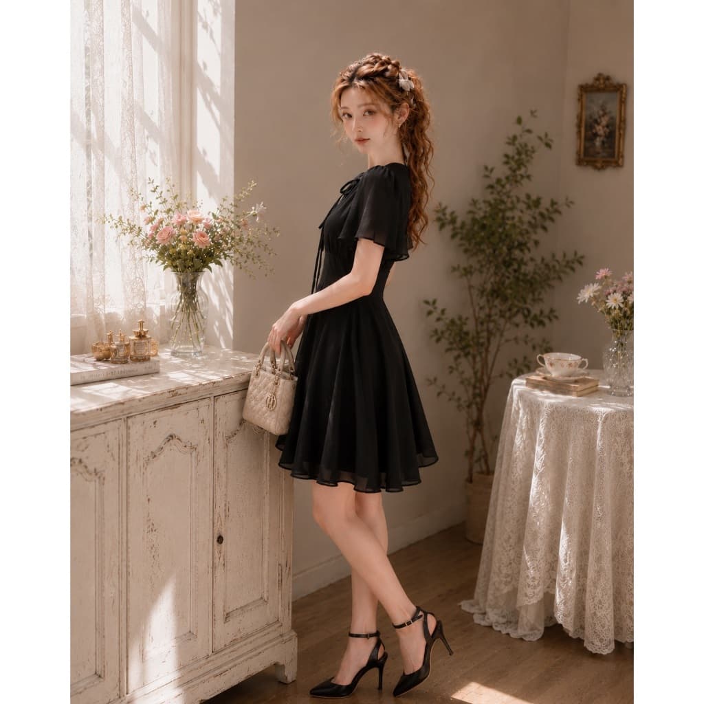DR0497 LABELLE รุ่น Sammie Dress เดรสสั้นทำงาน เดรสน่ารัก รูปที่ 5
