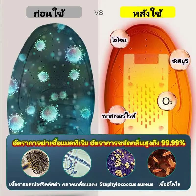 รับประกัน 10 ปี เครื่องอบรองเท้า ฆ่าเชื้อโรค 99.99% กำจัดกลิ่น Shoes Dryer พับได้ แห้งเร็ว เครื่องเป่ารองเท้า รูปที่ 3