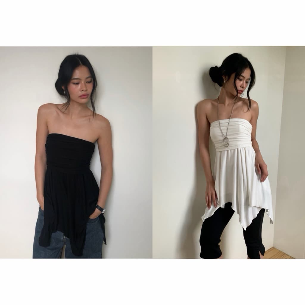 BEMYCHIC กระโปรงพับเอว สามารถดึงมาเป็นเสื้อได้ รุ่นDiana Multiway Top รูปที่ 4