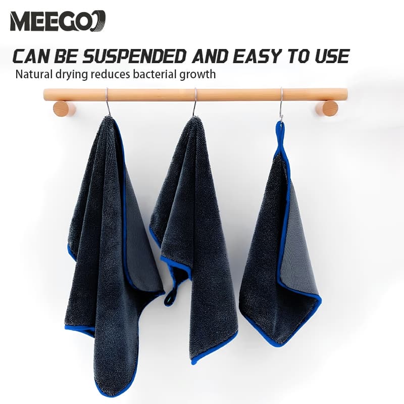 MeeGoo ผ้าไมโครไฟเบอร์เช็ดรถ ผ้าขนหนูหนังนิ่ม ผ้าเช็ดรถ ไมโครไฟเบอร์ ดูดซับได้ดี บ้านๆ ขัดเงา รูปที่ 9