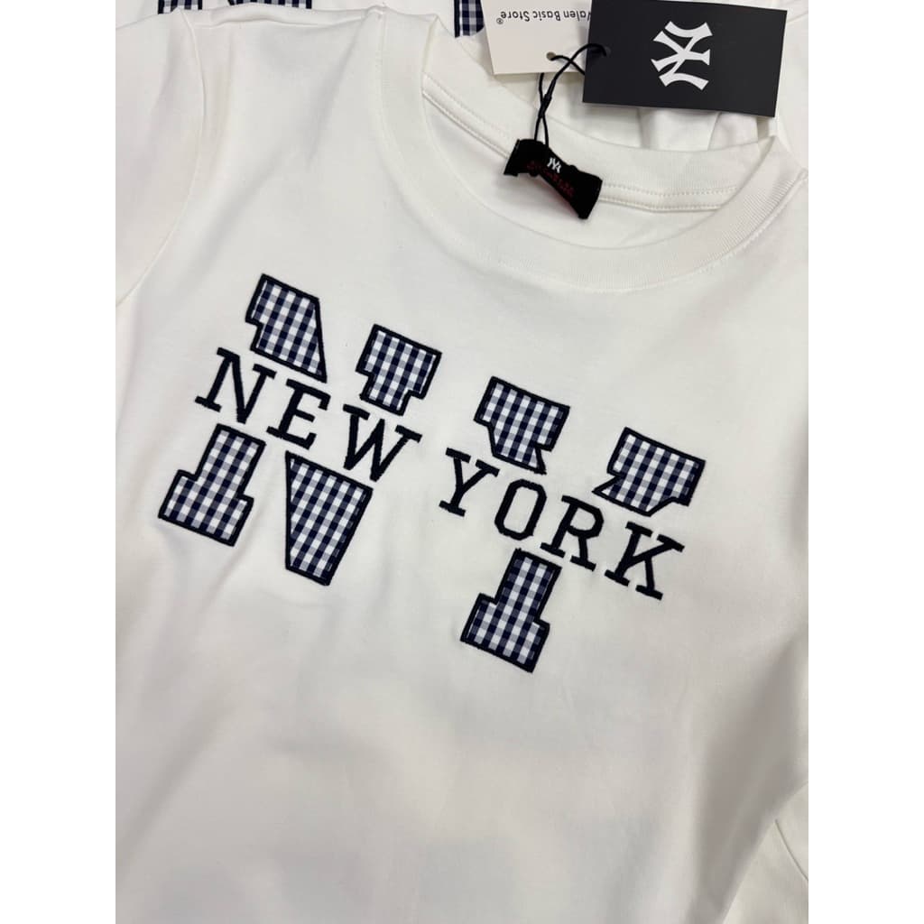 NY Newyork Aus baby tee เสื้อยืดคอกลมแขนสั้นทรงเบบี้ที งานปักลายใหม่น่ารักมาก รูปที่ 3