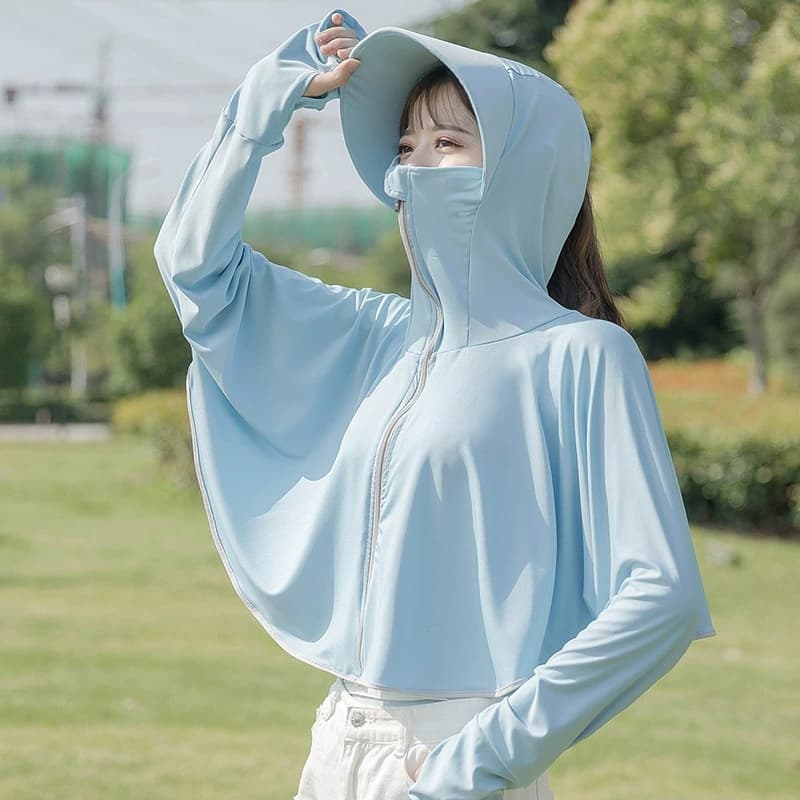 หมวกกันแดดสำหรับปั่นจักรยาน หมวกวิ่งออกกําลังกายผู้หญิง หมวกออกกําลังกายผู้หญิง ผ้าปิดหน้ากันแดดกัน ป้องกันแสงแดด ขับรถ รูปที่ 5