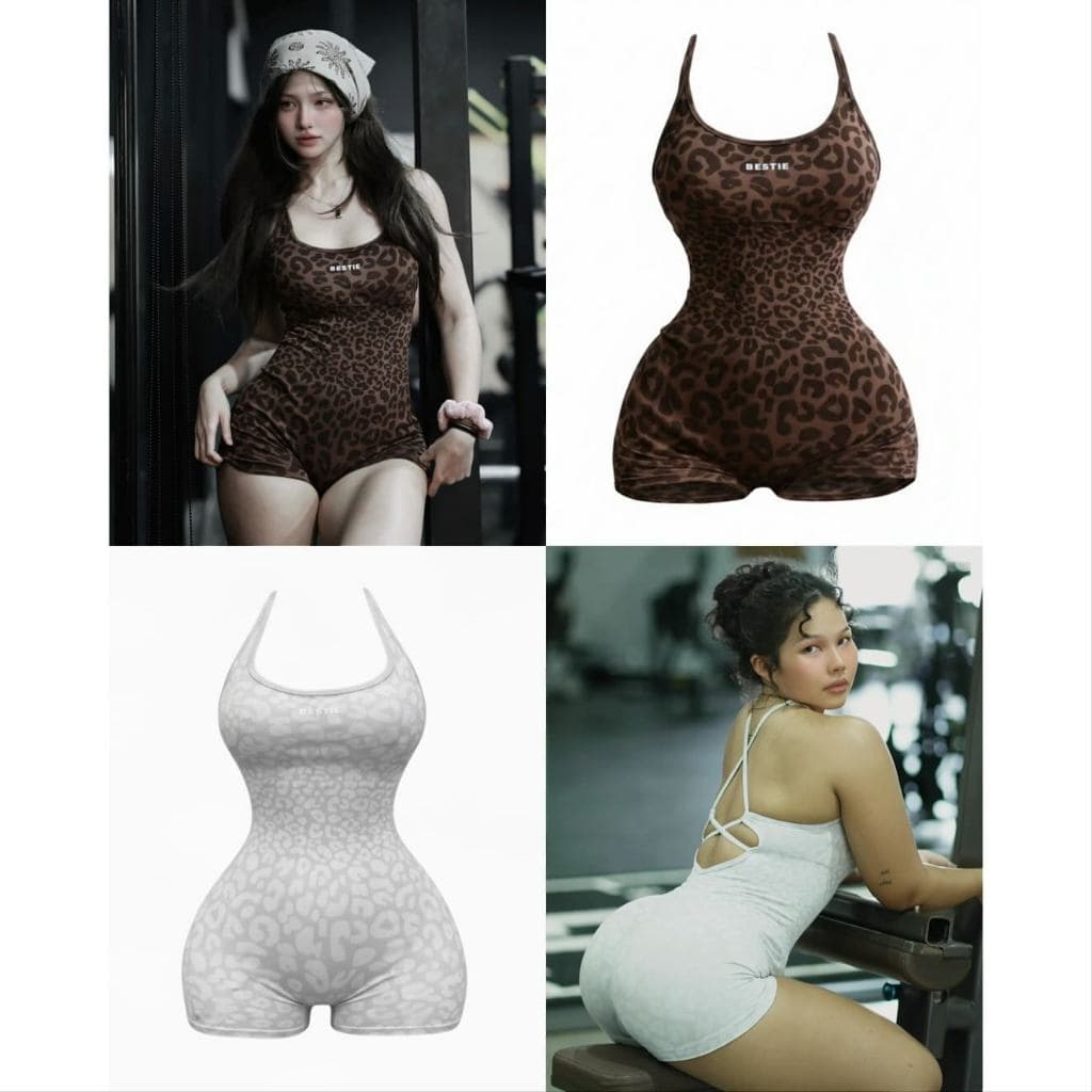 Gymbestie - Mabel Jumpsuit จั๊มสูทออกกำลังกายกระชับสัดส่วน มีฟองน้ำในตัว ยืดหยุ่นใส่สบาย