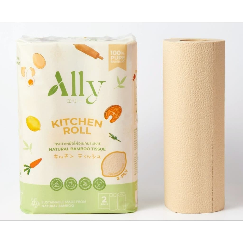 Ally Bamboo Kitchen Roll กระดาษม้วนเยื่อไผ่ธรรมชาติแอลลี่ สำหรับห้องครัว รูปที่ 2