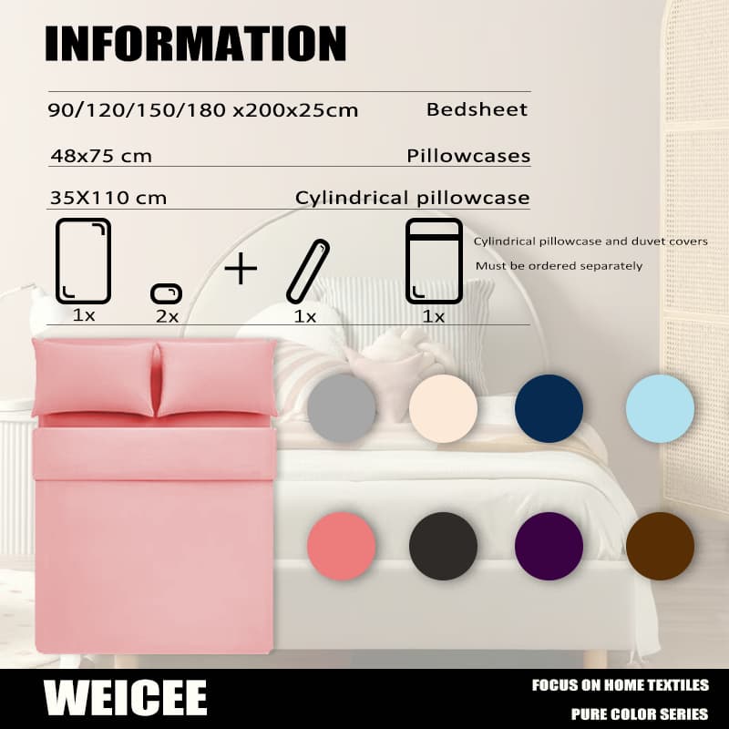 WEICEE ผ้าปูที่นอน ปลอกหมอน ชุดเครื่องนอน ปลอกผ้านวม ปอกหมอนข้าง มี3ฟุต/3.5ฟุต/5ฟุต/6ฟุต Beding set รูปที่ 9