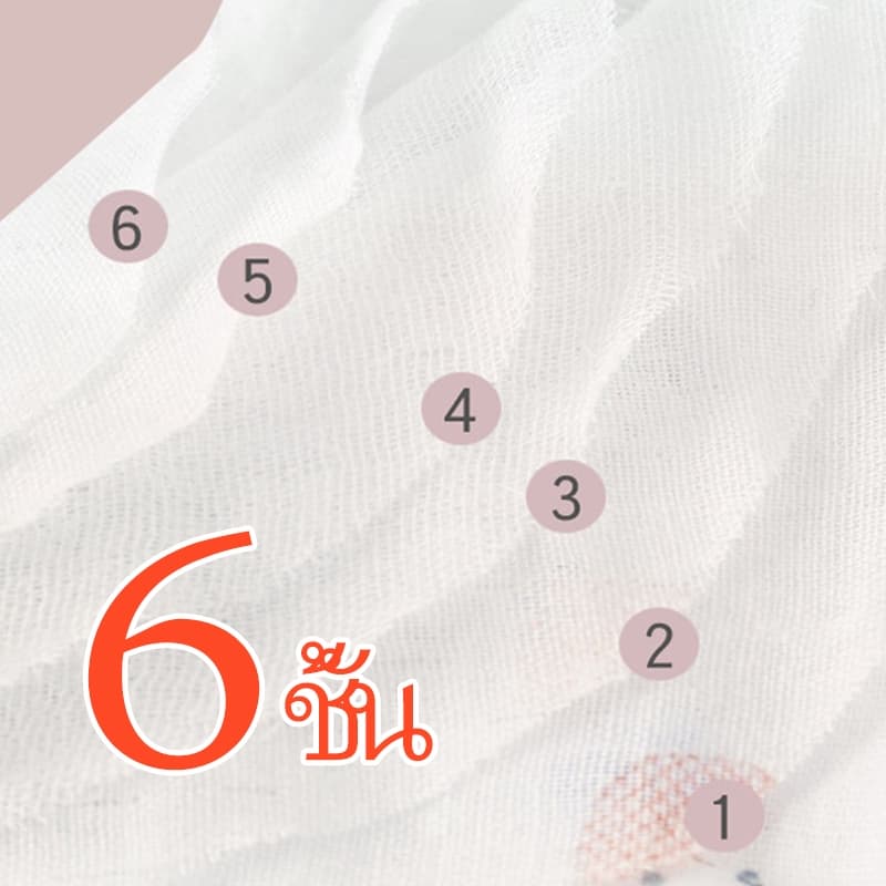 ผ้าขนหนูเด็กอเนกประสงค์ ผ้าเช็ดหน้าเด็ก สาลู ทอ 6ชั้น ใช้เช็ดมือ เช็ดน้ำลาย ผ้าอเนกประสงค์ 25×25 25×50cm รูปที่ 5