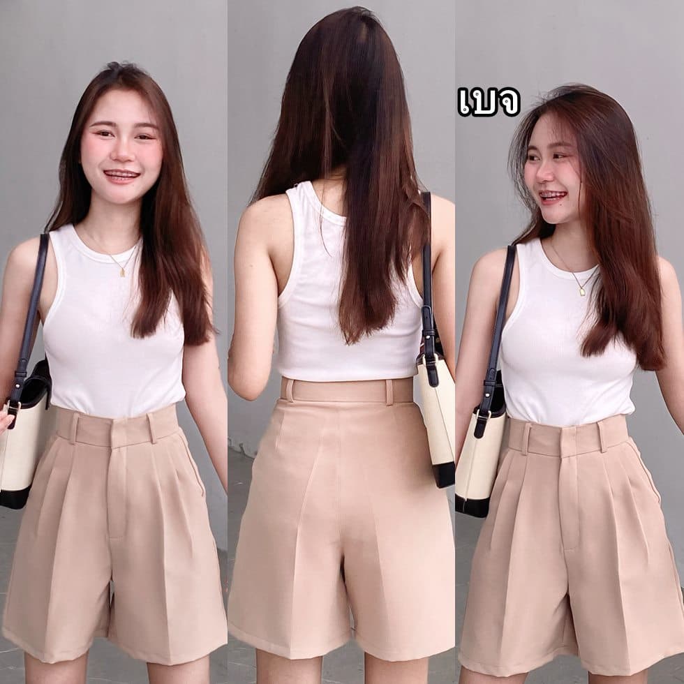 กางเกงขาสั้นสำหรับสาวสะโพกใหญ่ ยาว 17 นิ้ว ขอบเอวสูง 2 นิ้ว ช่วยเก็บหน้าท้อง รูปที่ 5
