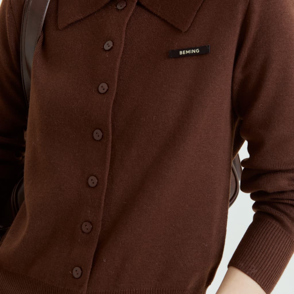 Bemingtop1029 -BMG Collar Knit Cardigan ไอเทมคอปกที่ใส่แล้วดูสวยเนี้ยบ แต่ยังเก็บความ cozy ไว้ รูปที่ 7