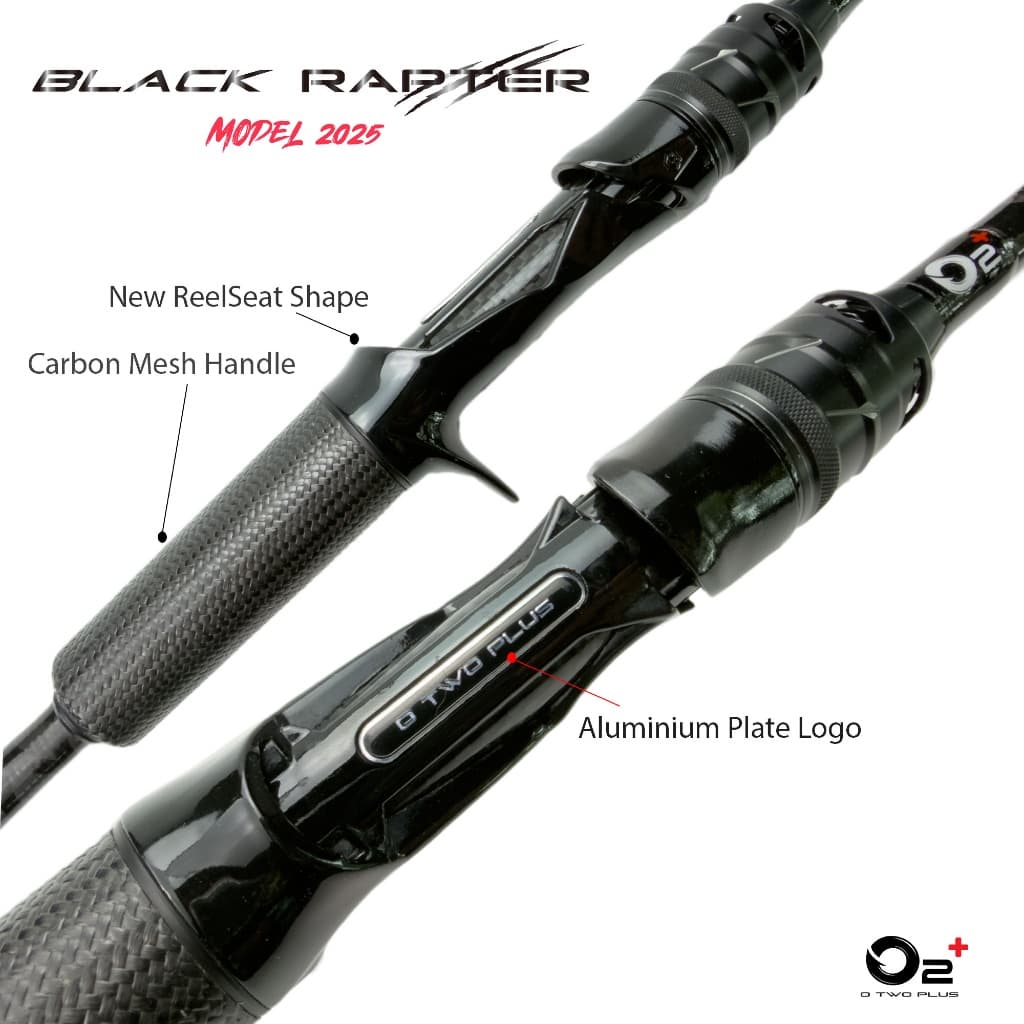 คัน O2+ รุ่น Black Rapter 2025 ด้ามจับ Carbon Mesh รูปที่ 1