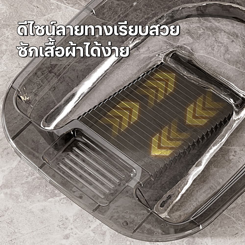 กะละมังพลาสติก อเนกประสงค์อ่างซักผ้า 2in1กะละมัง ความจุขนาดใหญ่ แบบพกพาสะดวก อุปกรณ์นักเรียน มีให้เลือก 2 สี รูปที่ 5
