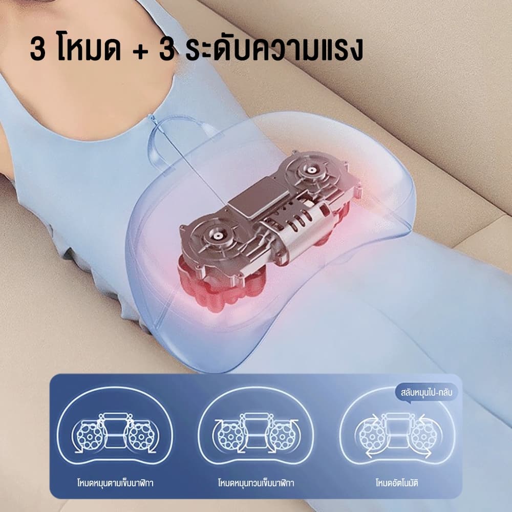 Srabuy หมอนนวดไฟฟ้า มการนวดแบบ 3D สองทิศทาง ประคบร้อนพร้อ ไร้สายเครื่องนวดคอบ่า เบาะนวดอเนกประสงค์ รูปที่ 6