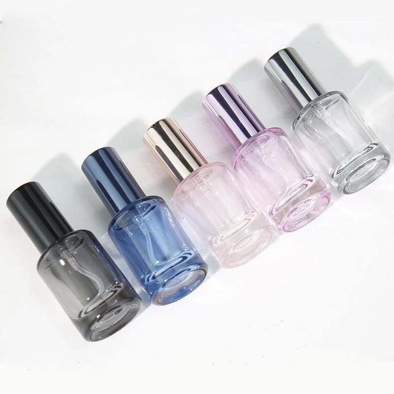 10ml ขวดกลมสเปรย์แก้วหนาพร้อมหัวสเปรย์และฝาปิด สวยหรู สีสวยมาก ขวดขนาดเล็กแบบพกพา สําหรับเดินทาง สร้างแบรนด์น้ำหอม รูปที่ 3