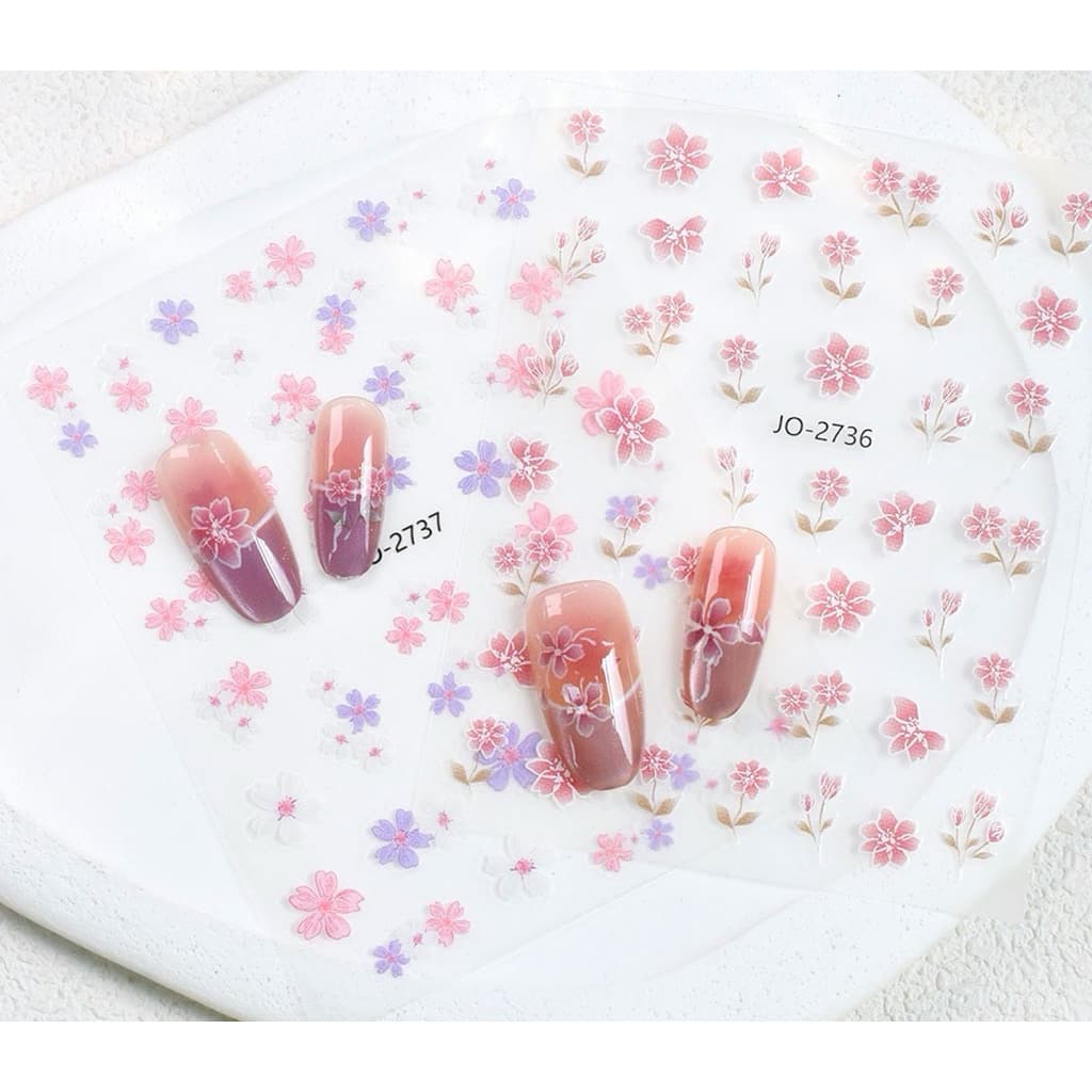 สติกเกอร์ลายดอกไม้ สำหรับแต่งเล็บ แบบลอกแปะ รูปที่ 2
