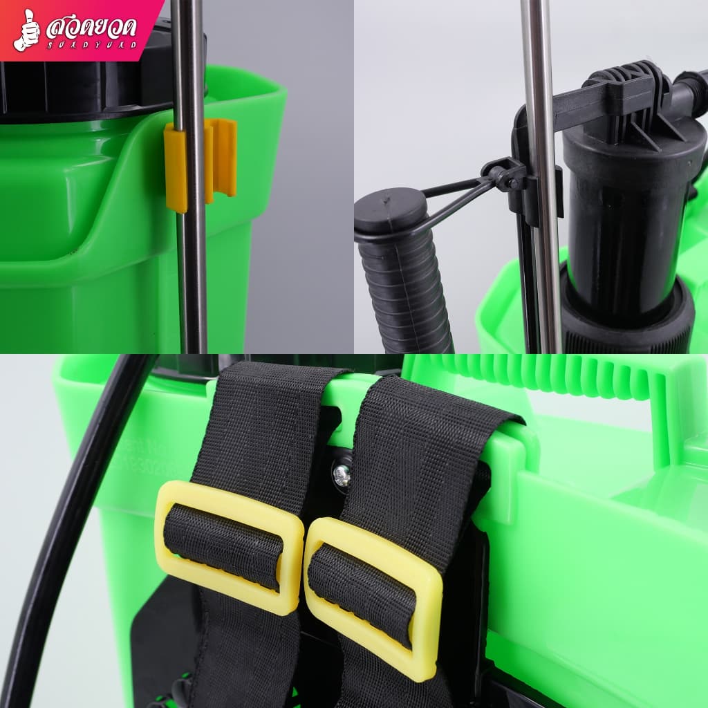 เครื่องพ่นยา AKI LH18L แบตเตอรี่ลิเธียม 12V 8Ah มือโยก+แบตเตอรี่ ถังพลาสติกสีเขียว หัวพ่น 5 แบบ ประกัน 6 เดือน รูปที่ 5