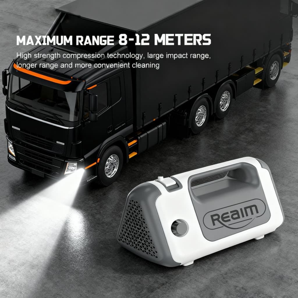 REAIM เครื่องฉีดน้ำแรงดันสูง 9MPA เครื่องฉีดน้ำล้างรถ เครื่องฉีดน้ำแรงดันสูงแบบพกพา รูปที่ 2