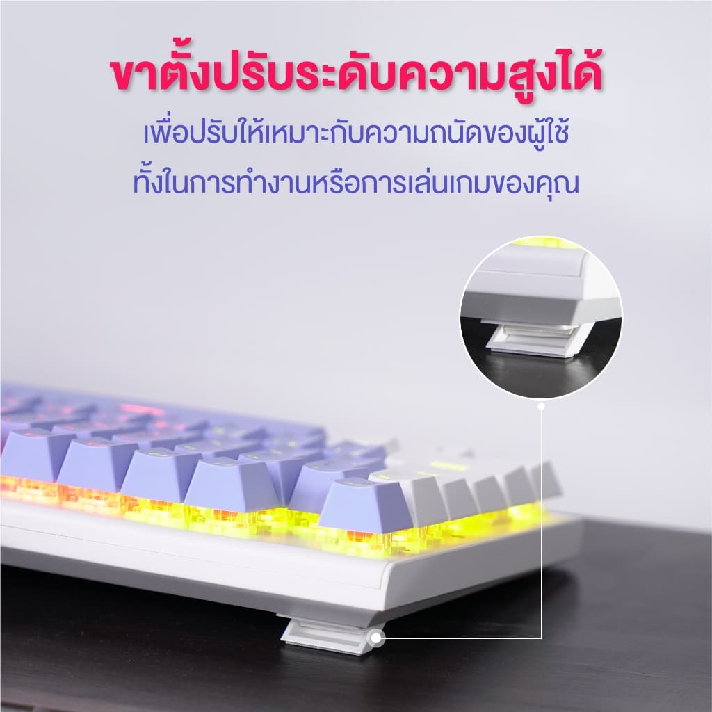 FANTECH รุ่น MK889 คีย์บอร์ดเกมมิ่ง KEYBOARD MECHANICAL คีย์บอร์ด RGB ปรับไฟได้ 13 โหมด รูปที่ 5