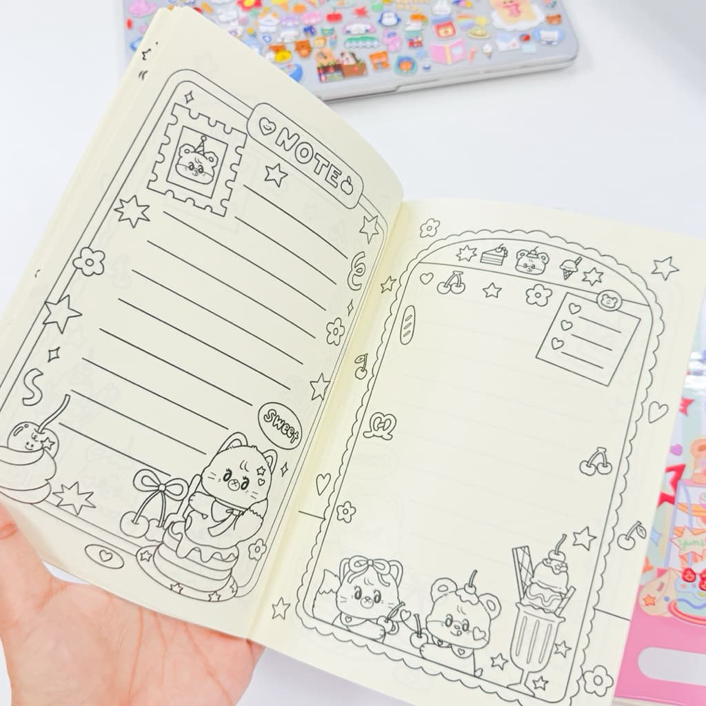 Planner 2026 ลายน่ารัก ลงวันที่แล้ว พิมพ์สีและพิมพ์ขาวดำ รูปที่ 7