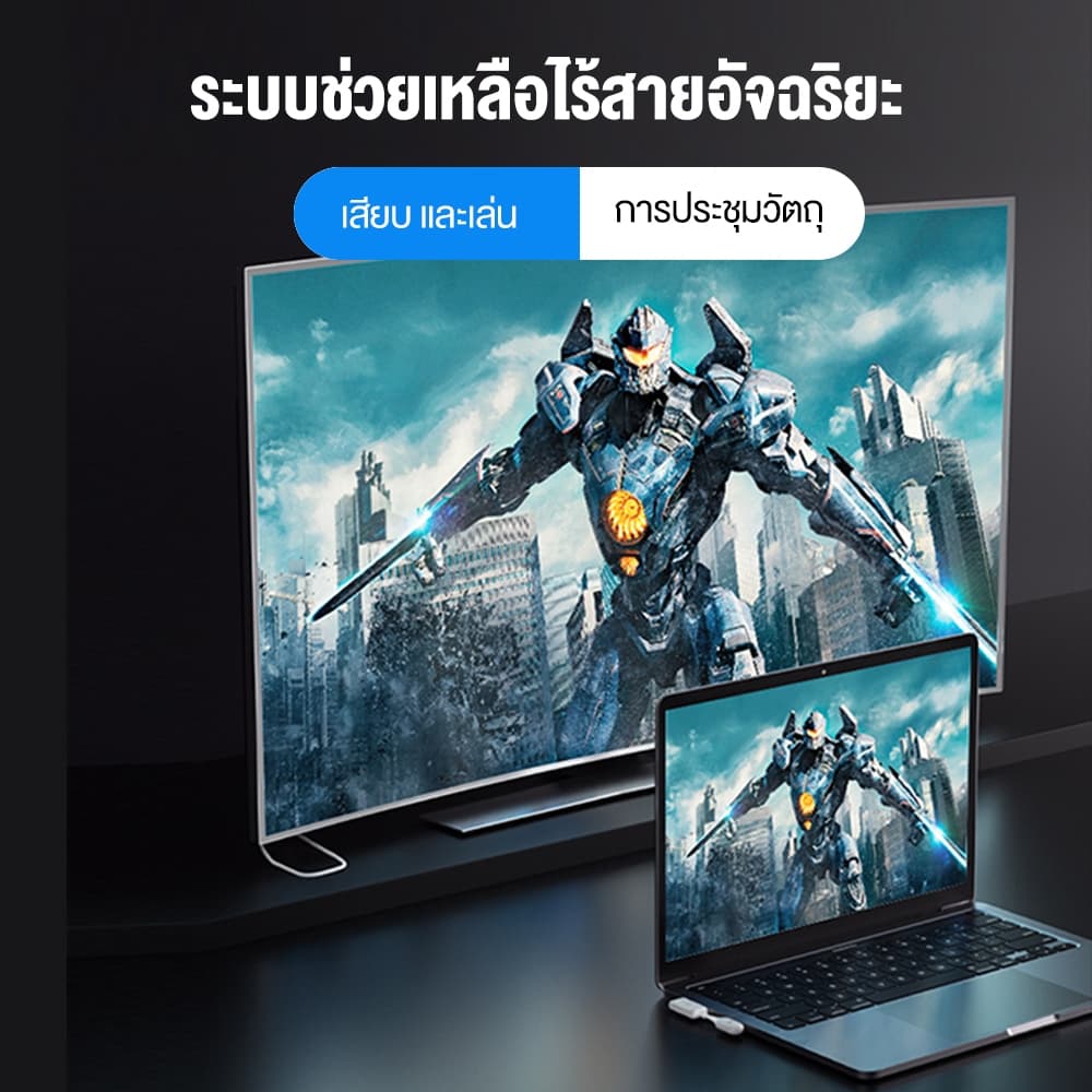 NEXSIP อุปกรณ์แชร์หน้าจอไร้สาย CS7 ไร้สาย Type-C HD 1080P สําหรับ TV Stick มอนิเตอร์ โปรเจคเตอร์ PC HDMI รูปที่ 3
