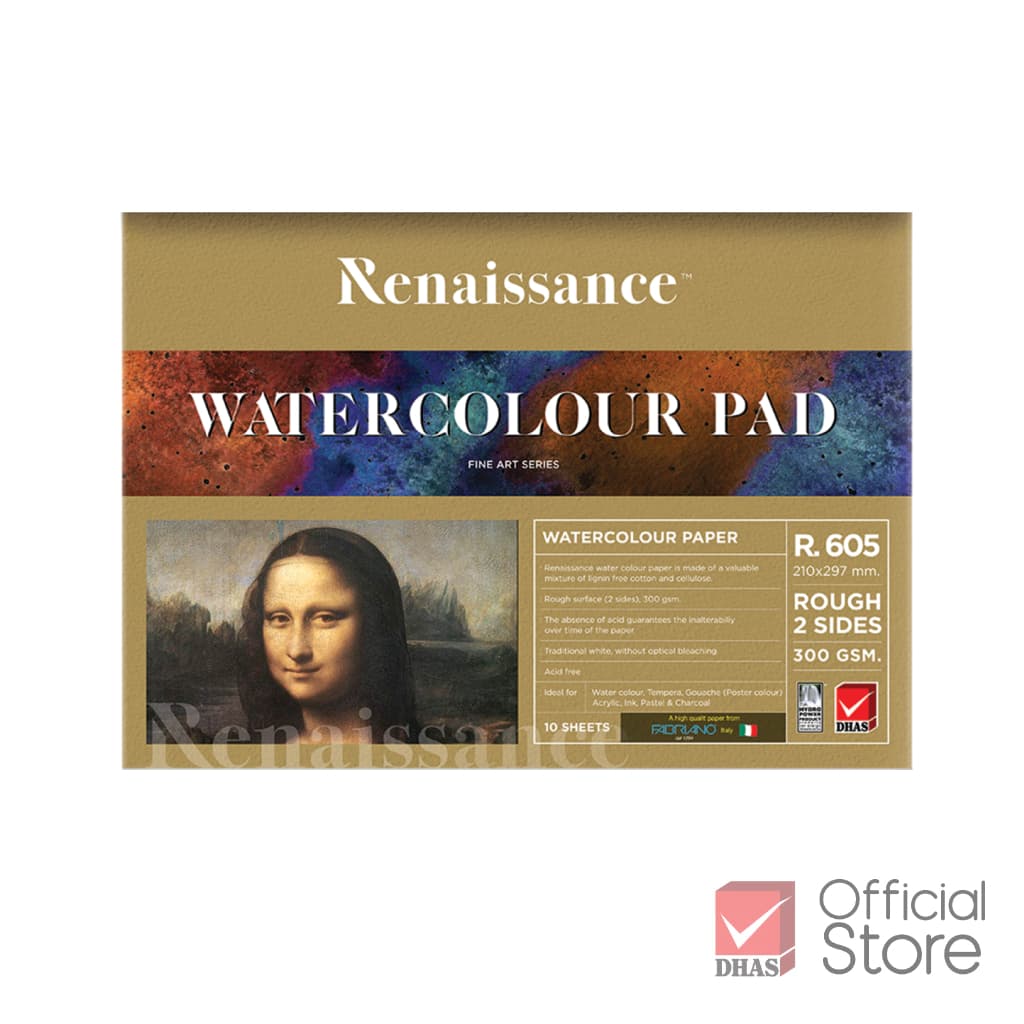 Renaissance สมุดวาดรูป สมุดวาดเขียนสีน้ำ 300 แกรม A3 และ A4 ผิวหยาบ จำนวน 1 เล่ม รูปที่ 5