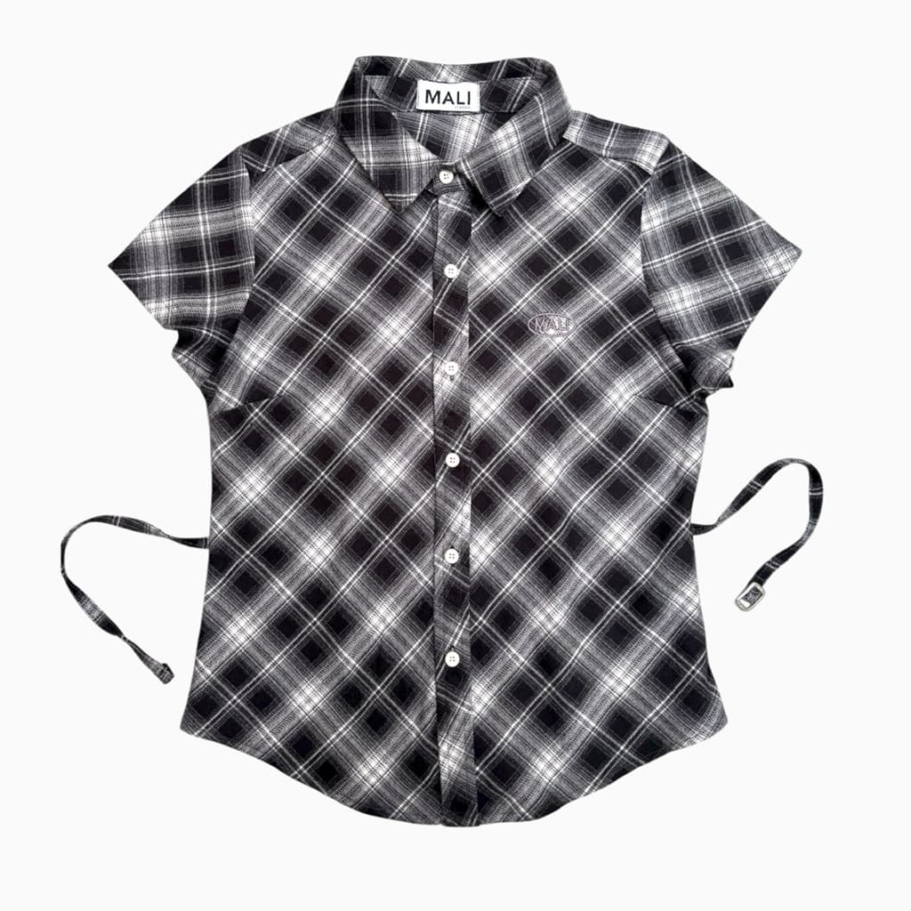 MALI Scottie top เสื้อเชิ๊ตเข้ารูปแขนสั้น รูปที่ 3