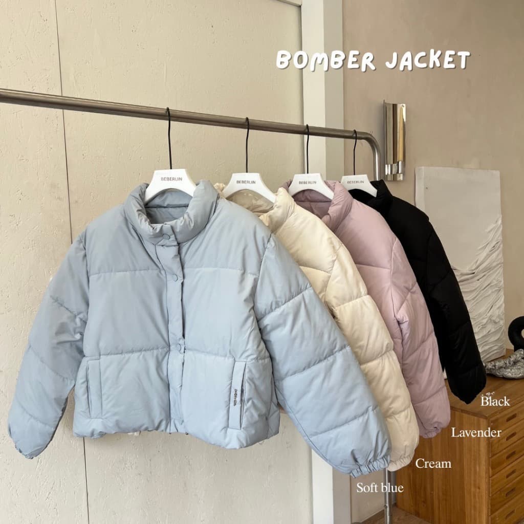 Beberlin เสื้อโค้ทบุนวมกันหนาวแบบครอปสั้น ทรงหลวม รุ่น Bomber jacket / No : 1013 รูปที่ 3