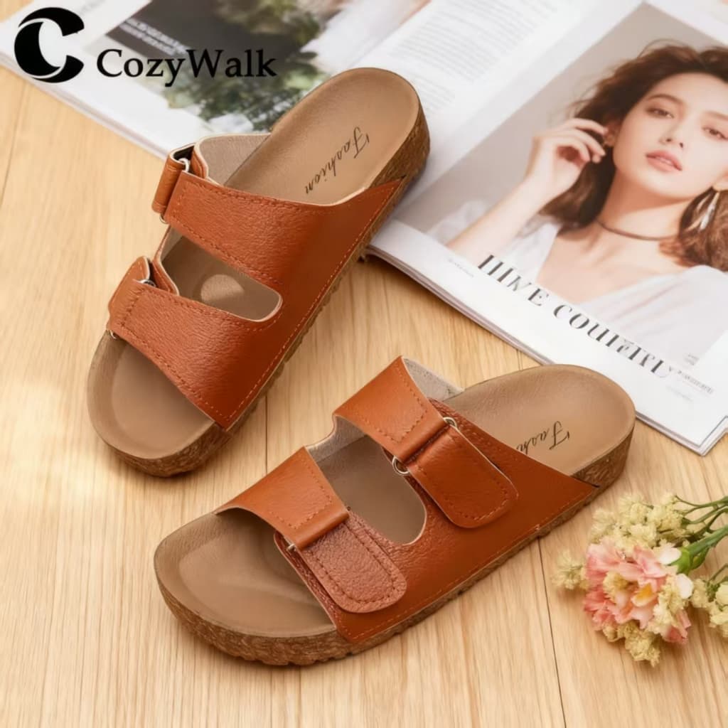 CozyWalk รองเท้าแตะคู่รัก สายคู่ ปรับขนาดได้ พื้นนุ่ม เดินสบาย ใส่ได้ทั้งชายหญิง สไตล์มินิมอล จากไทย รูปที่ 5