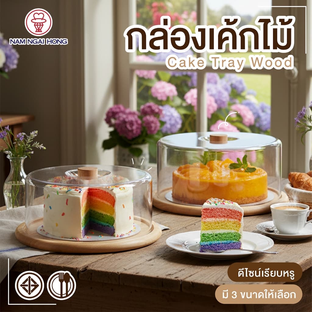 กล่องเค้กไม้ ขนาด 2 - 4 ปอนด์ รุ่น 421W 420W 420TW cake tray wood รูปที่ 1