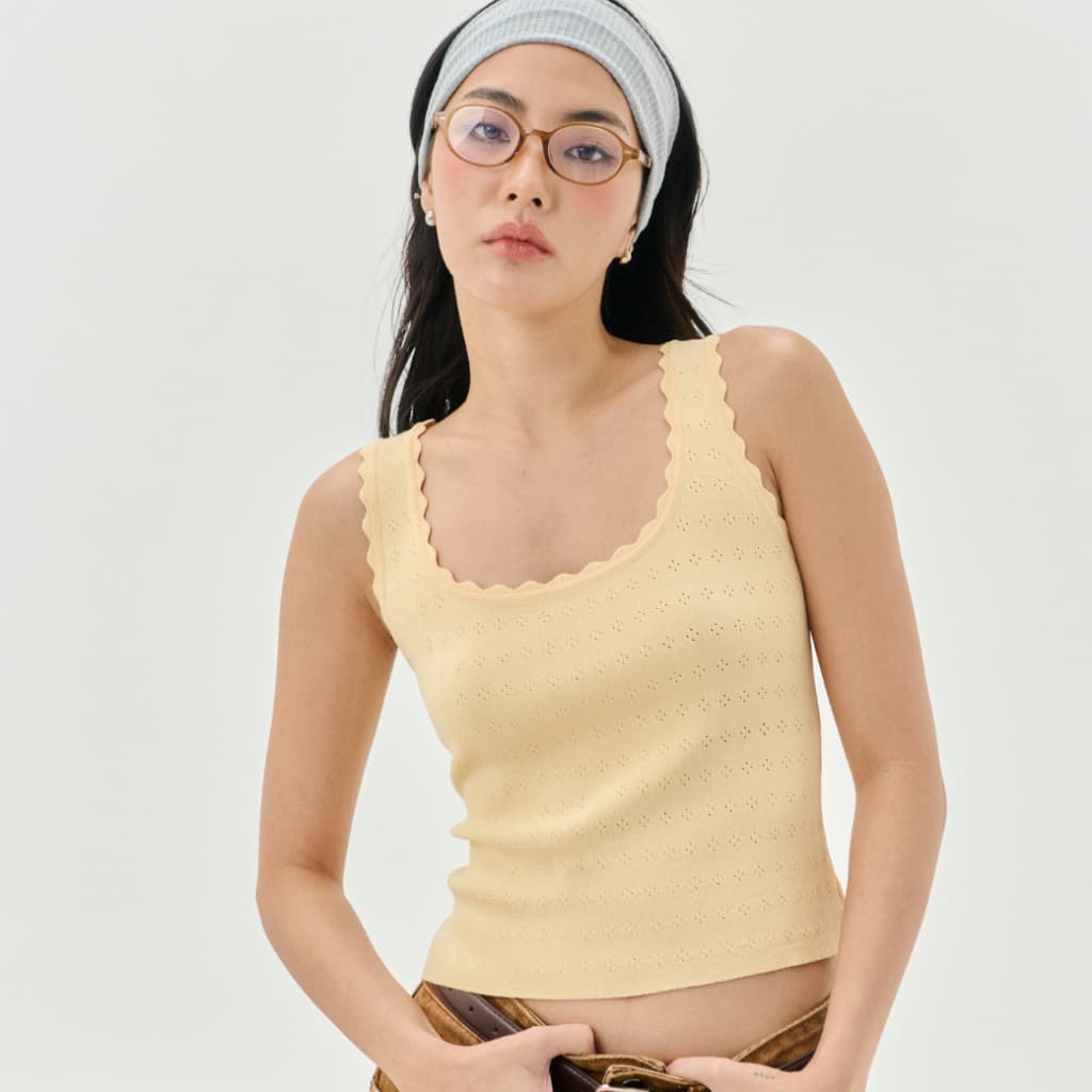 Felt.bkk Lilie Top เสื้อแขนกุดขอบคลื่น ดีเทล ผ้าฉลุ รูปที่ 2