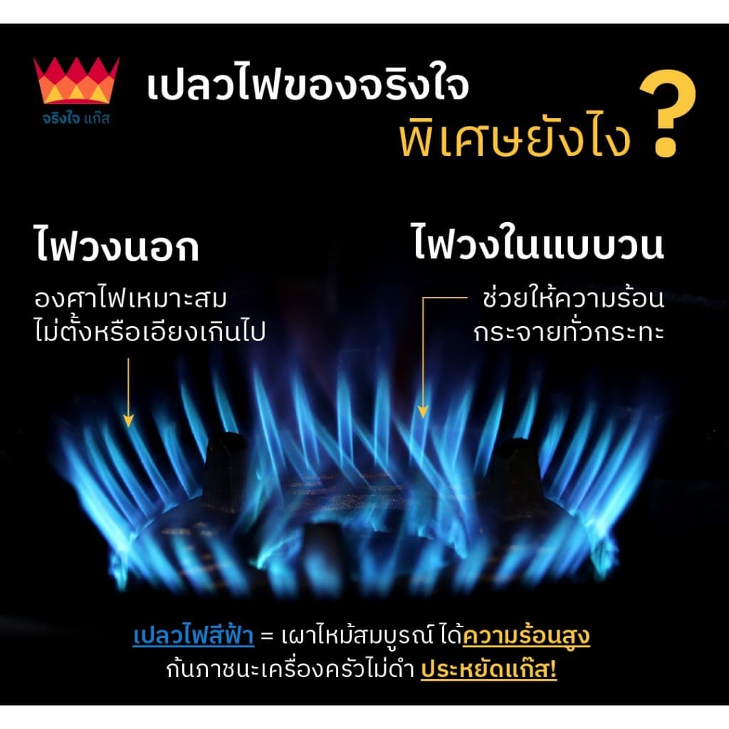 เตาแก๊ส KB8 รุ่นเศรษฐีพันล้าน เตาแม่ค้า ขนาด 13 นิ้ว เตาฟู่ "จริงใจแก๊ส" รูปที่ 3