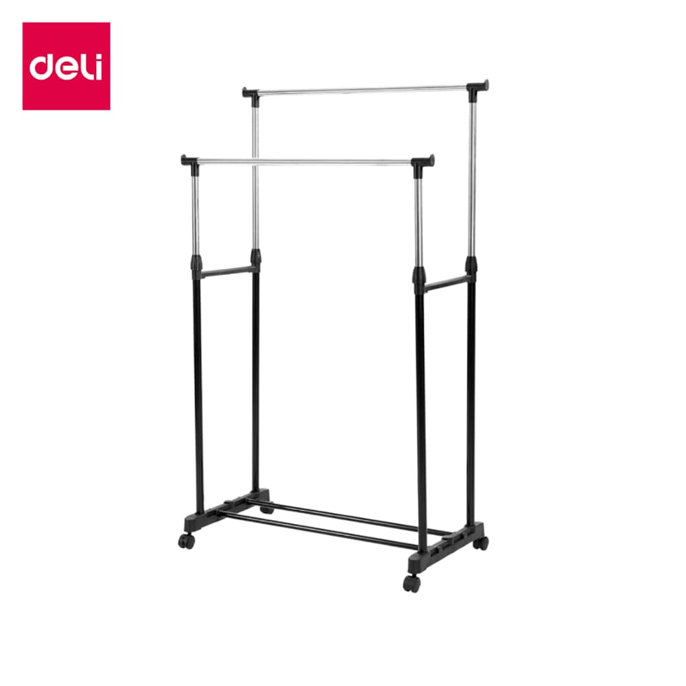 Deli ราวตากผ้า ราวเเขวนผ้า ประหยัดพื้นที่ โครงเหล็ก มีล้อ ที่แขวนผ้า Clothing Rack รูปที่ 1