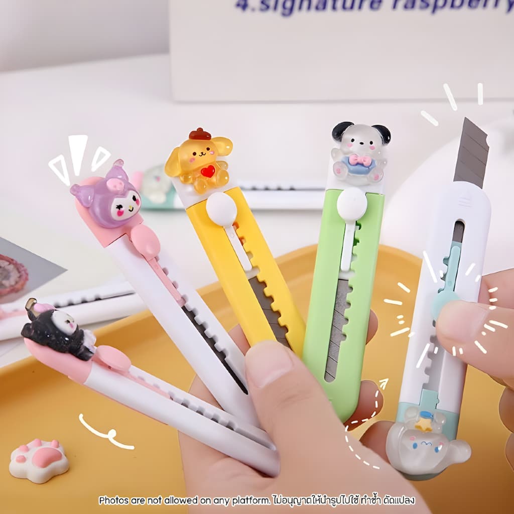 คัตเตอร์มินิ น่ารัก Cartoon Kniff มีดคัตเตอร์พกพา ลายการ์ตูน คัตเตอร์ตัดกระดาษ แกะพัสดุ DIY อุปกรณ์เครื่องเขียน นักเรียน รูปที่ 1