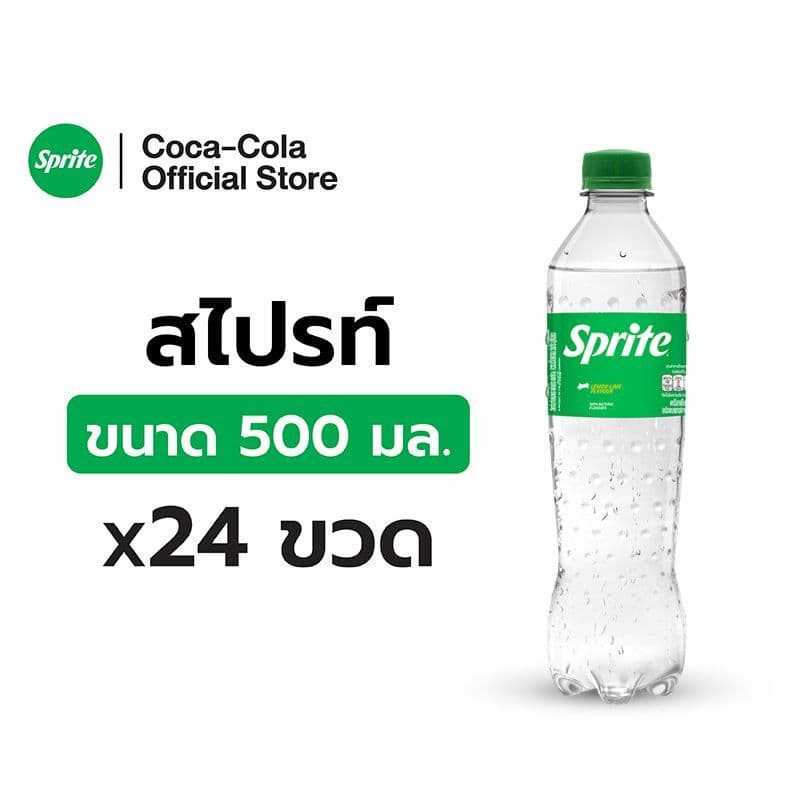 สไปรท์ น้ำอัดลม 500 มล. 24 ขวด Sprite Soft Drink Original 500ml Pack 24 รูปที่ 1
