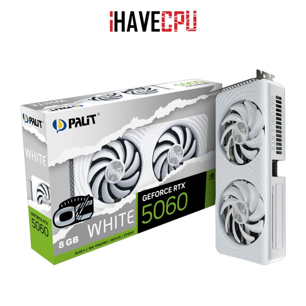 การ์ดจอ iHAVECPU PALIT GEFORCE RTX 5060 OC WHITE - 8GB GDDR7 รูปที่ 1