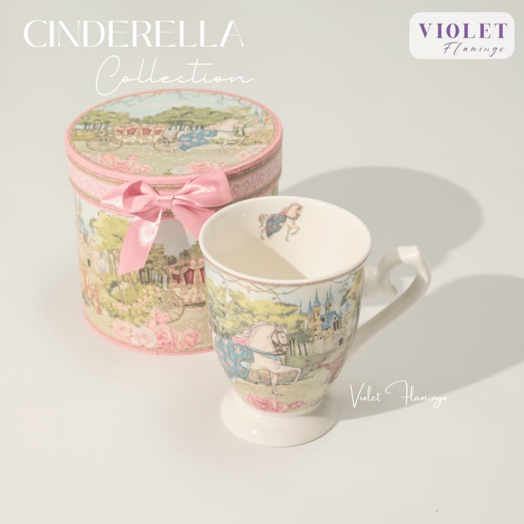 Violet Flamingo Cinderella Collection – แก้วมัคพร้อมกล่องของขวัญ ลายรถม้า & ปราสาท เนื้อเซรามิกพรีเมียม รูปที่ 9