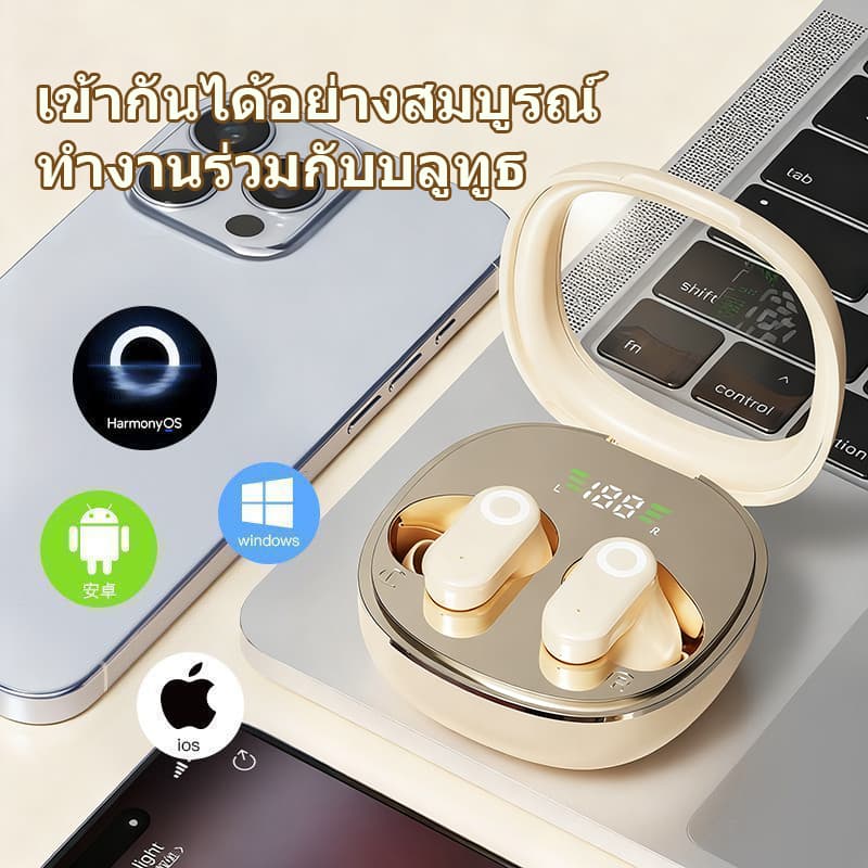 หูฟังบลูทูธ True Wireless แสดงผลแบตเตอรี่ ลดเสียงรบกวน HiFiเสียงสเตอริโอคุณภาพสูง สำหรับออกกำลังกาย รูปที่ 5