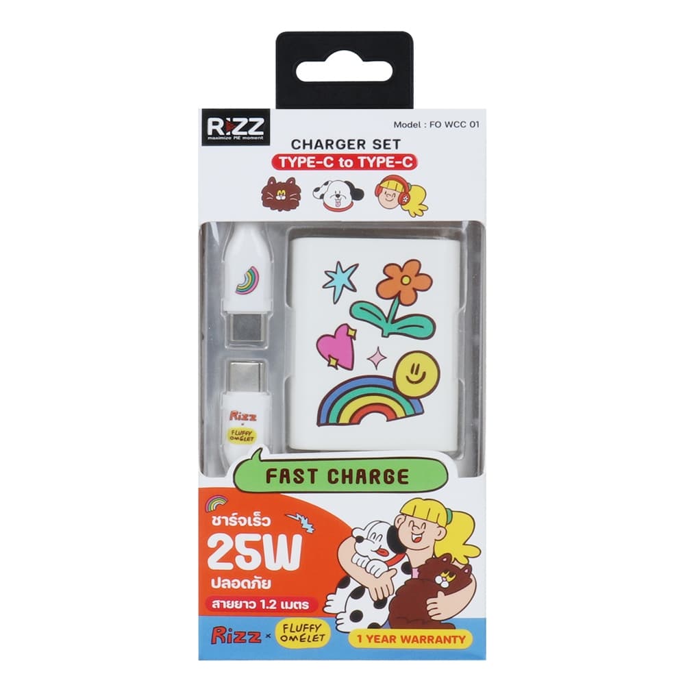 Rizz Fluffy 2in1 Charger Set 25W ชุดชาร์จลิขสิทธิ์แท้ลาย Fluffy omelet รุ่น FO-WCC-01 รูปที่ 8