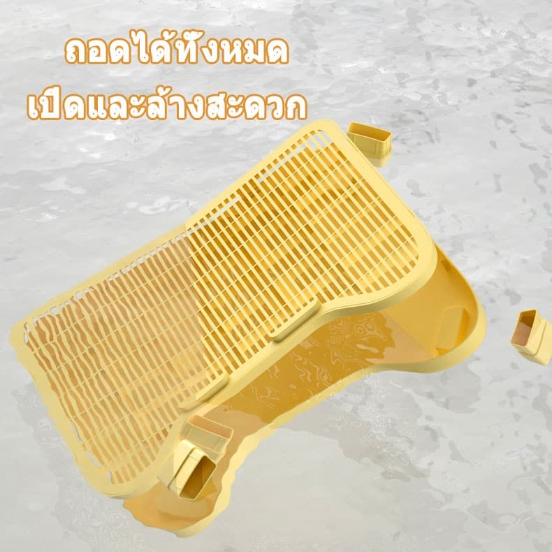 แผ่นดักทรายแมว บันไดห้องน้ำแมว 2 ชั้น ทำความสะอาดง่าย สะดวกต่อการใช้งาน ความจุขนาดใหญ่ 2IN1 ถาดรองฉี่สุนัข พรมดักทรายแมว รูปที่ 5