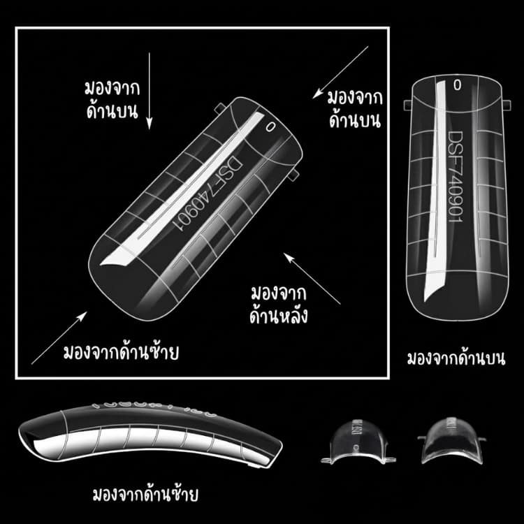 ฟอร์มต่อเล็บ Dual Form | บล็อกต่อเล็บโพลีเจล ใช้ซ้ำได้ มีสเกลบอกขนาด | ทรงสวยไม่ตะไบเยอะ รูปที่ 2